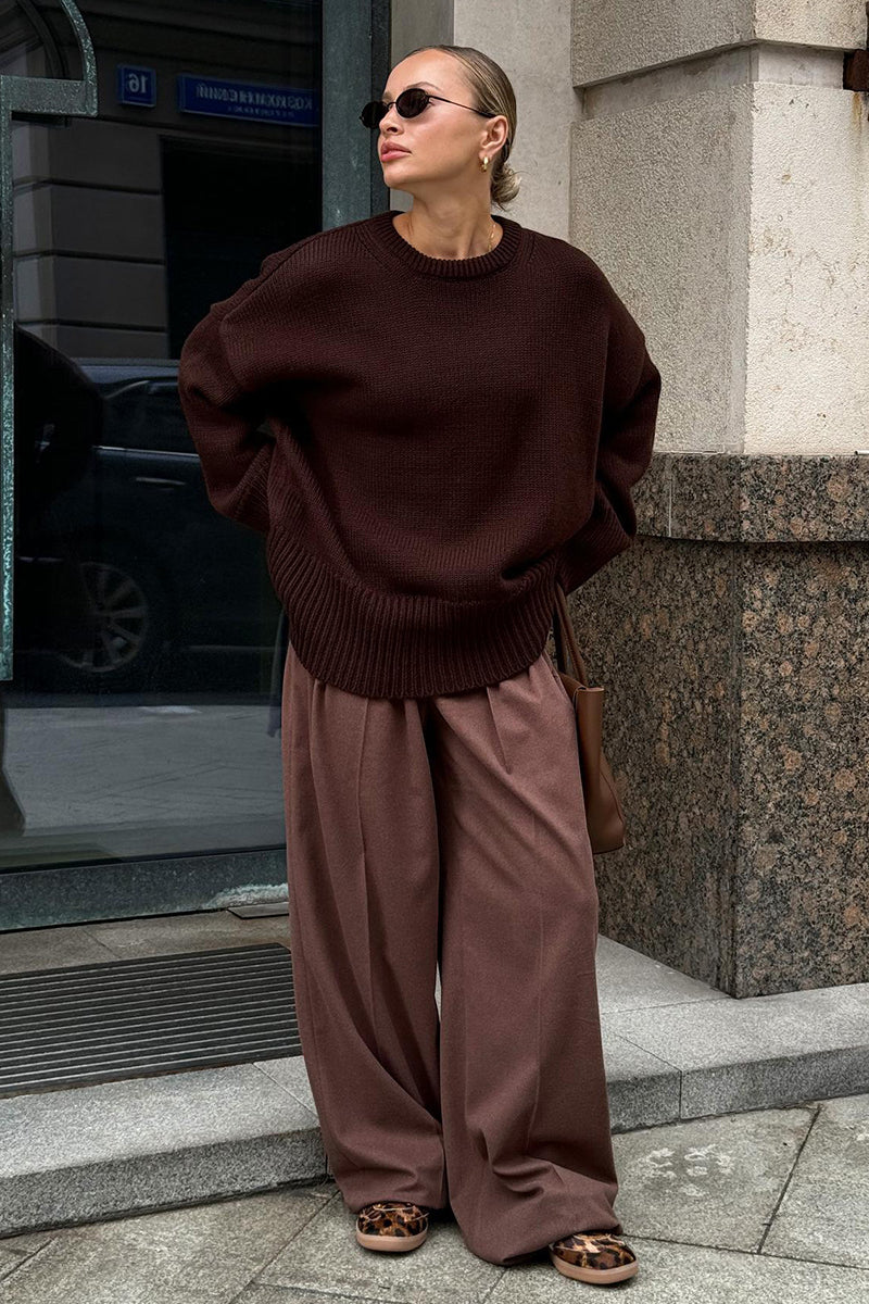 Lässiger Oversized Strickpullover für Damen