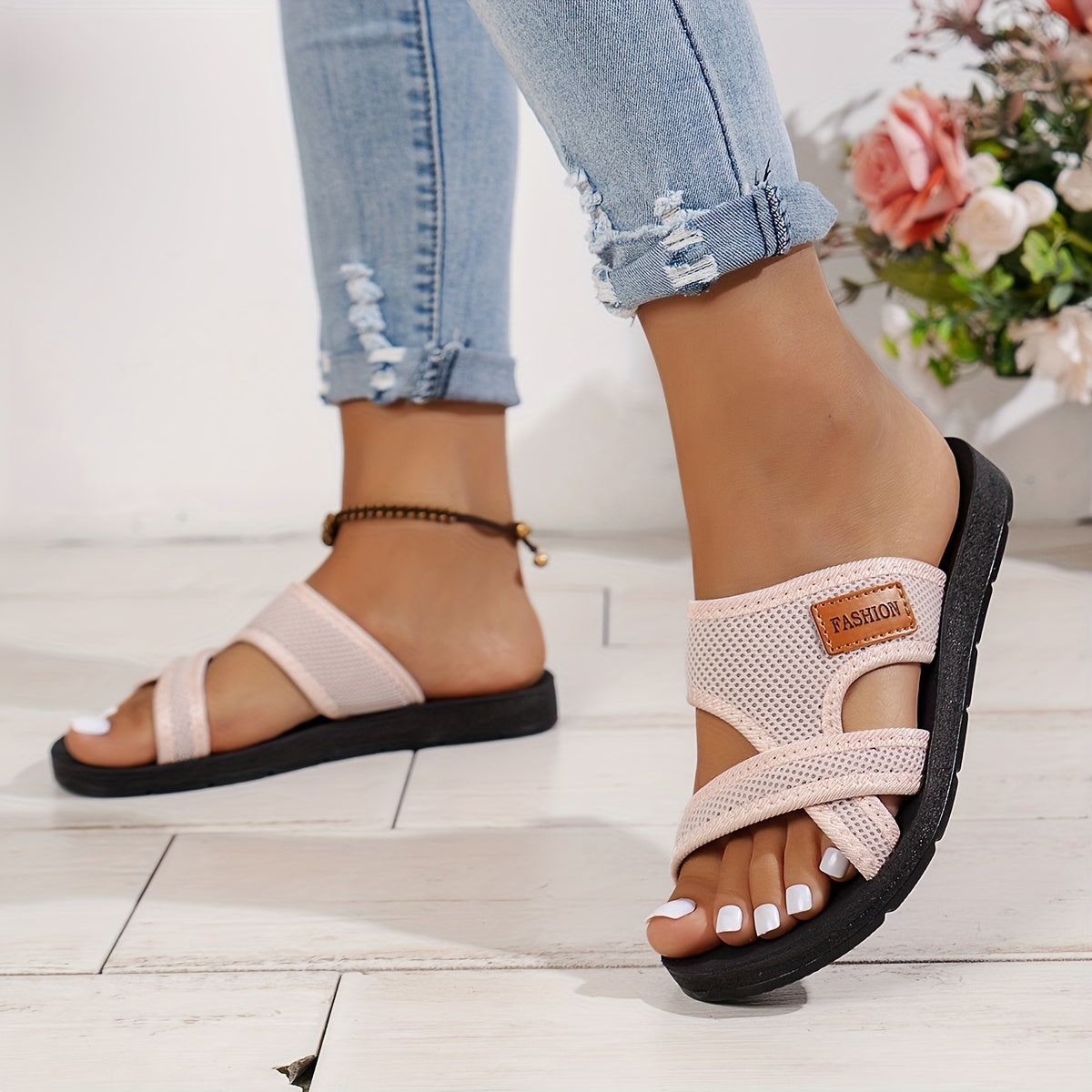 Bequeme Flachschuhe mit Kreuzriemen für Damen