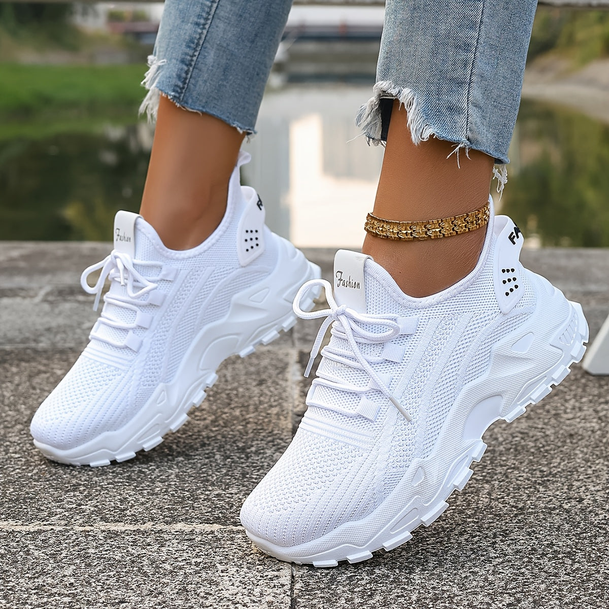 Lou Bequeme Atmungsaktive Knit Sneakers für Damen