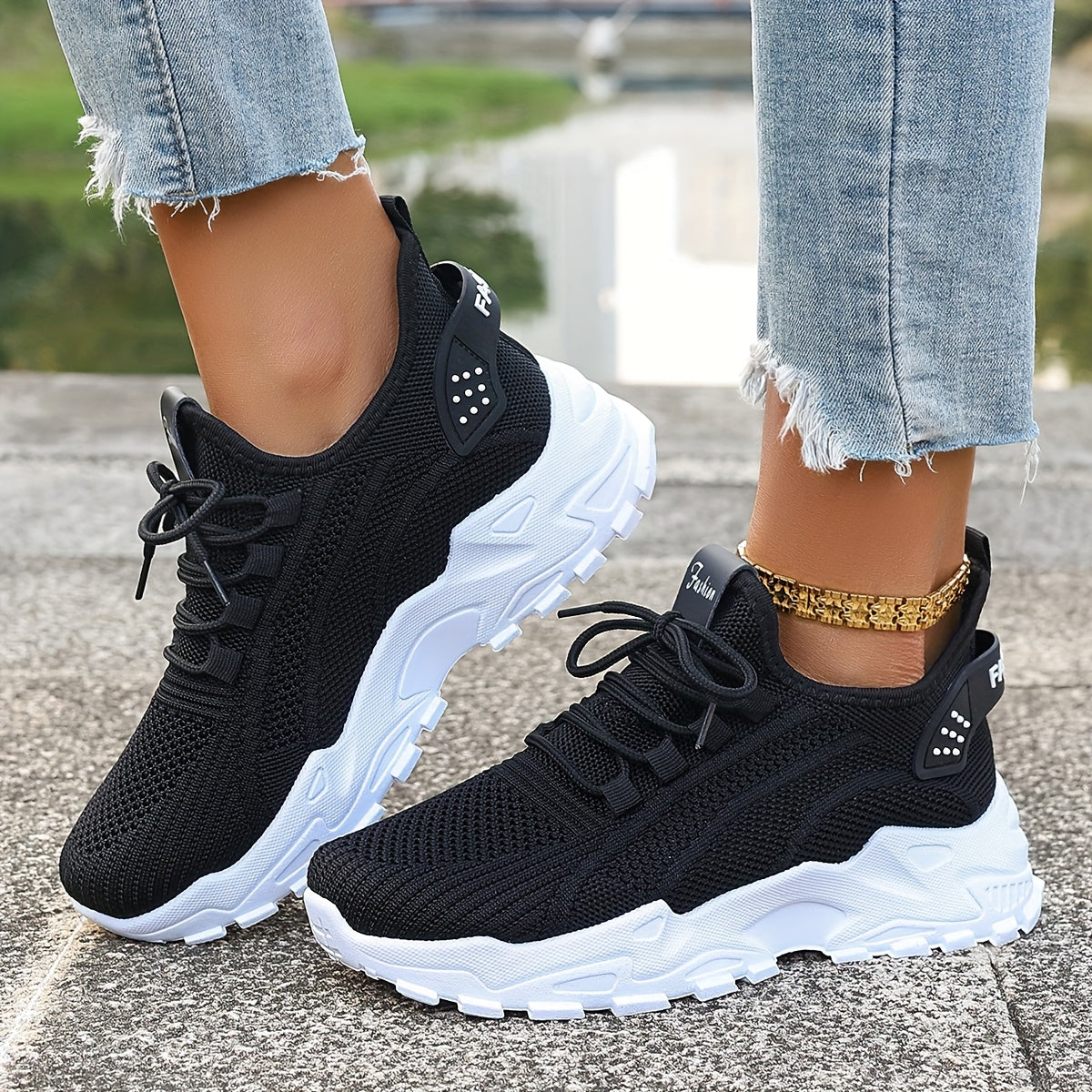 Lou Bequeme Atmungsaktive Knit Sneakers für Damen