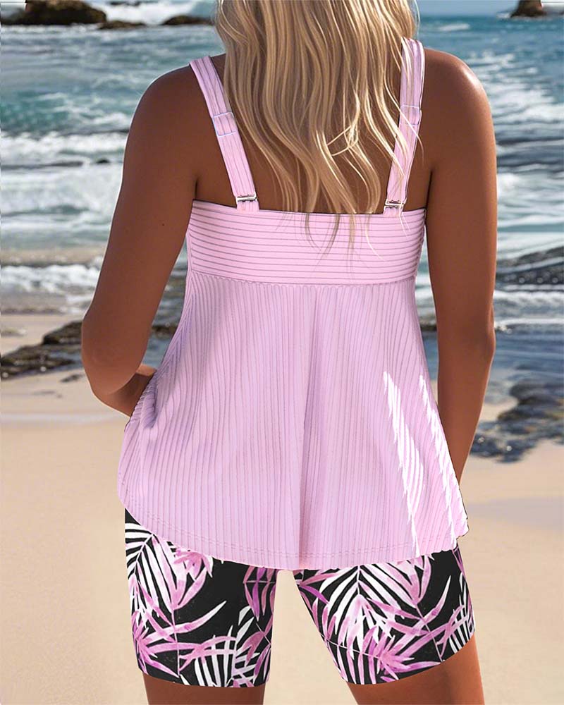 Gestreifter Tankini Zweiteiler für Damen
