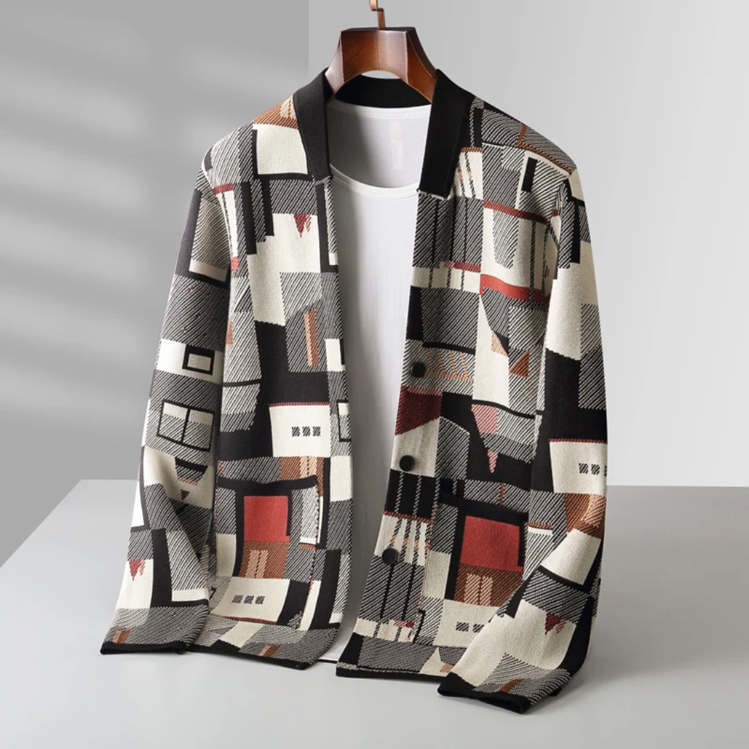 Faye Abstrakter Strick Cardigan