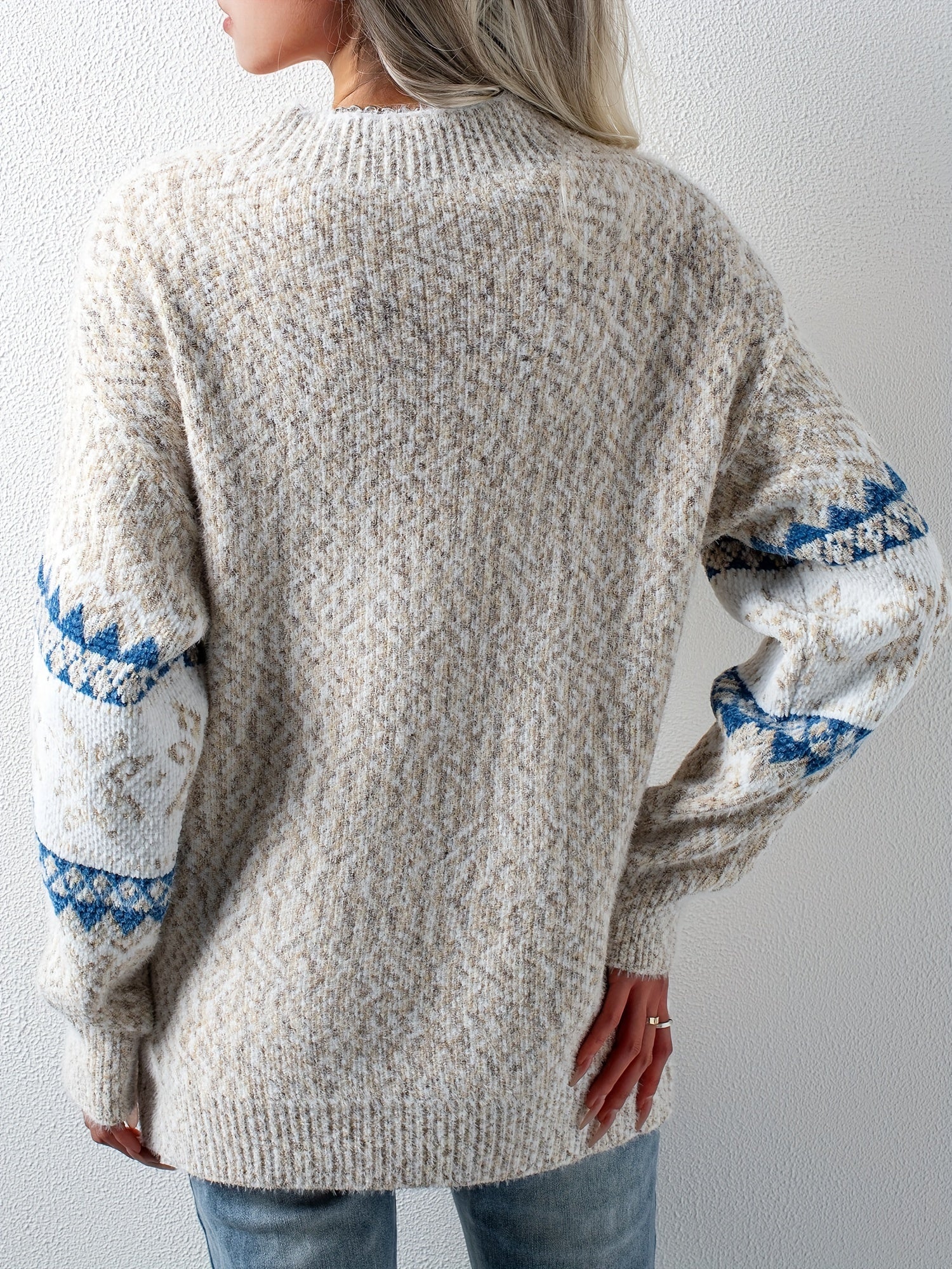 Pullover mit Schneeflocken Muster für Damen