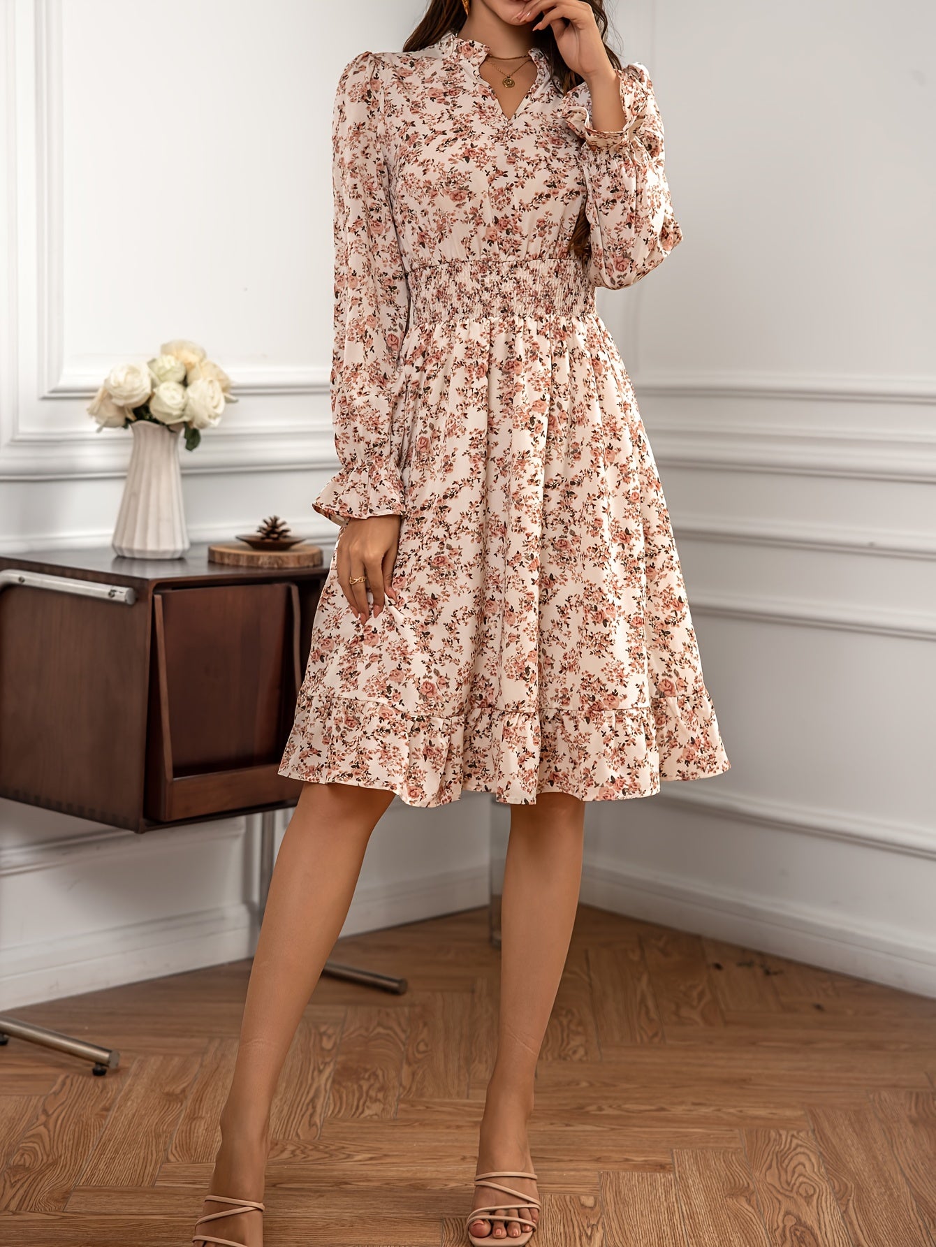 Elegantes Langarm Kleid für Damen