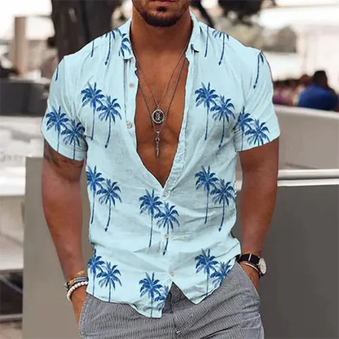 John Sommerliches Shirt mit Palmen für Männer