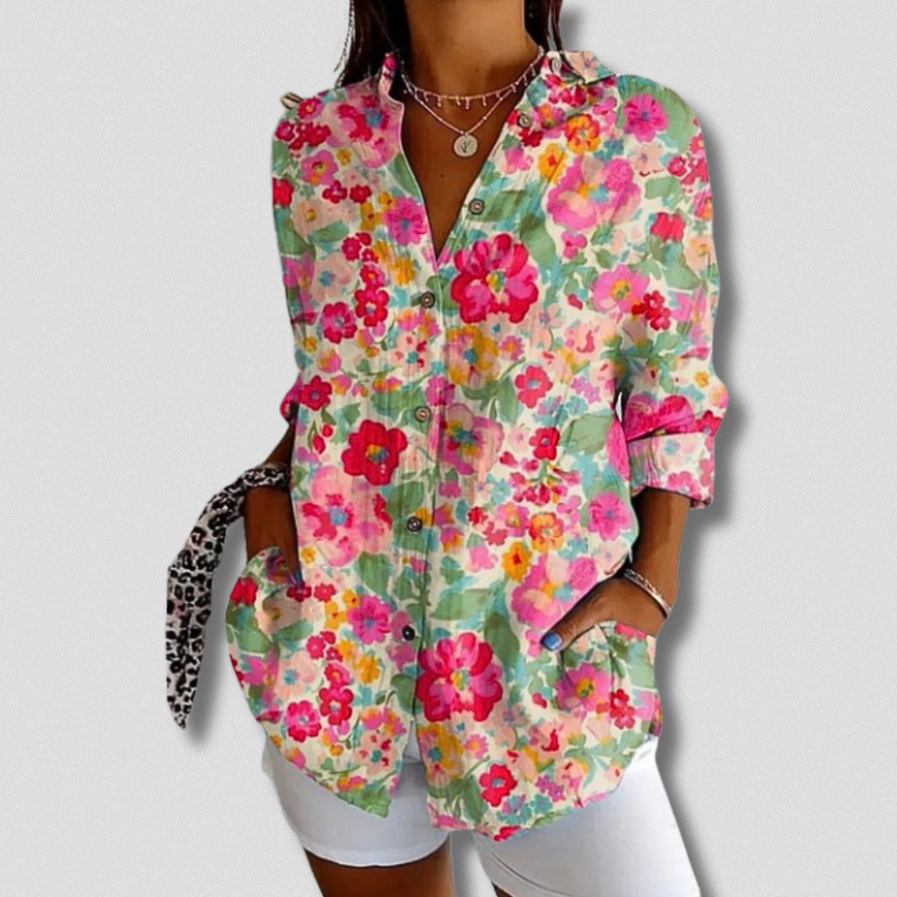 Stefanee Florales Langarmshirt für Damen