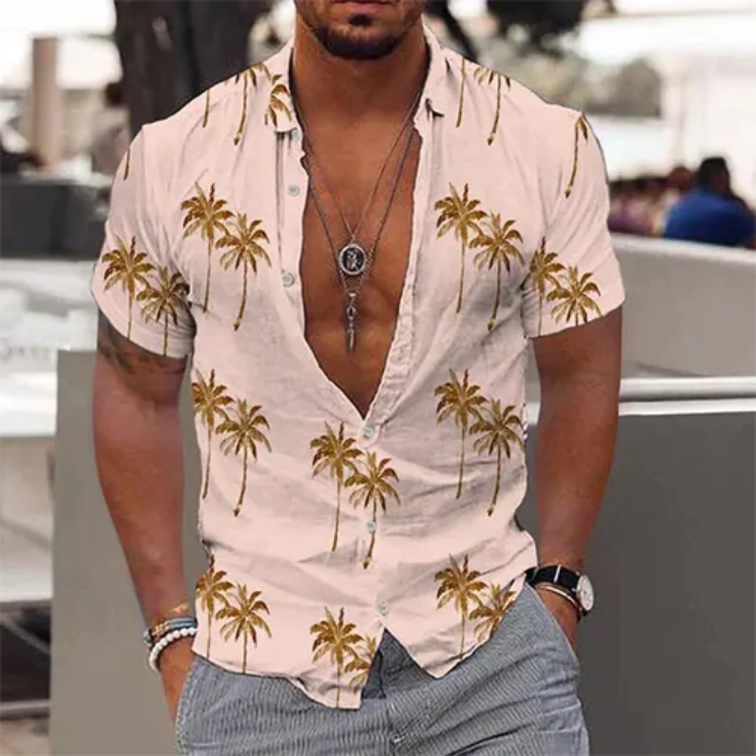 John Sommerliches Shirt mit Palmen für Männer