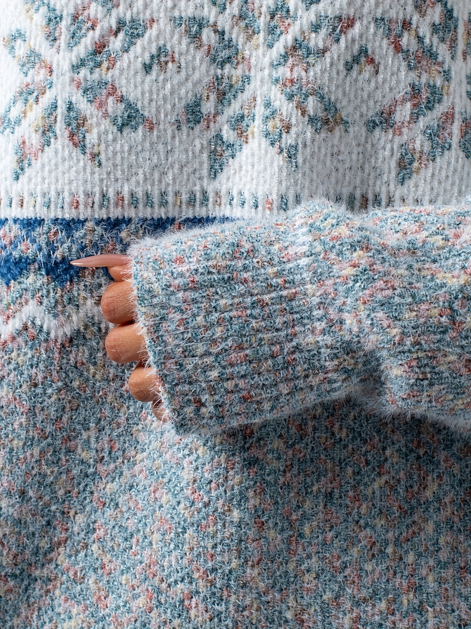 Pullover mit Schneeflocken Muster für Damen