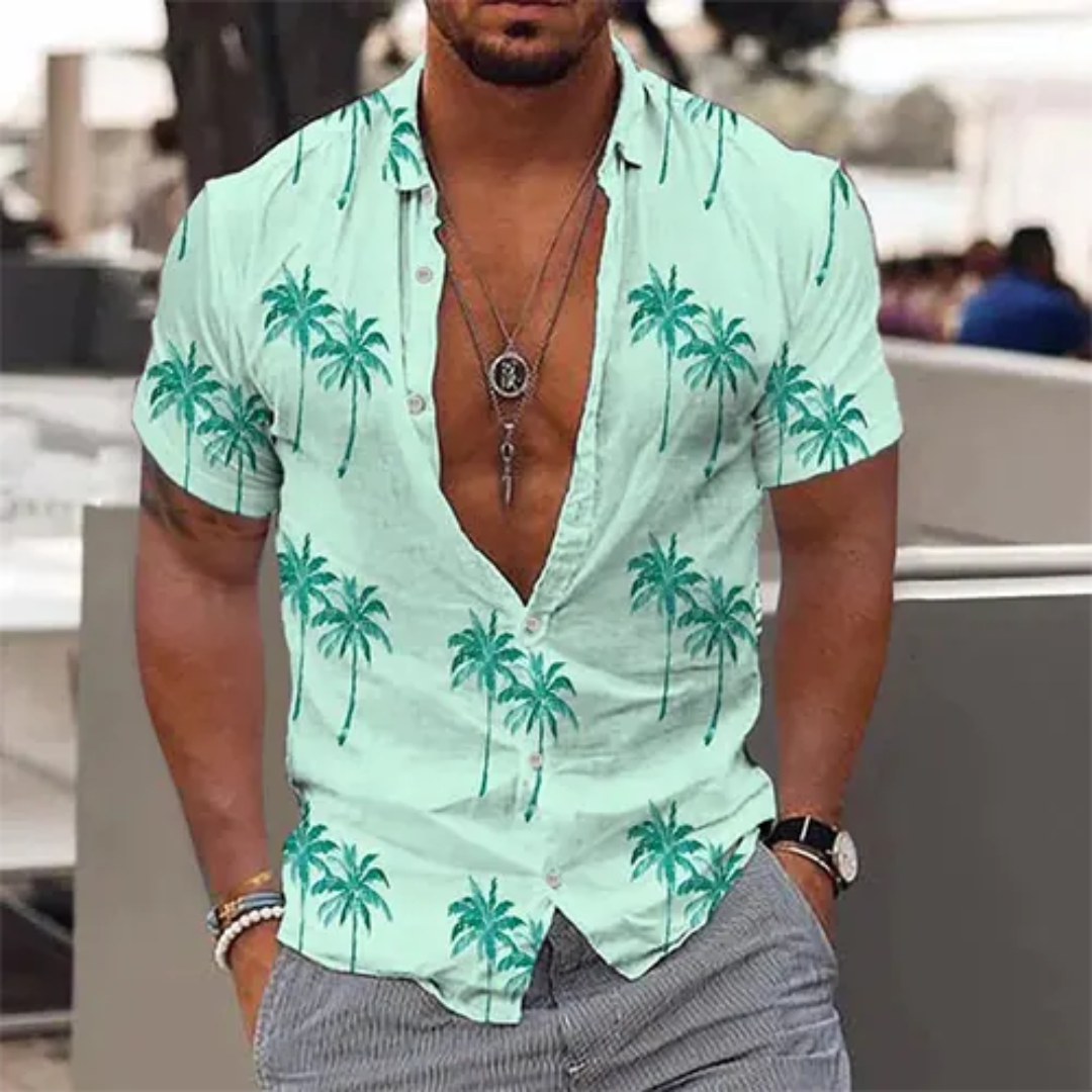 John Sommerliches Shirt mit Palmen für Männer