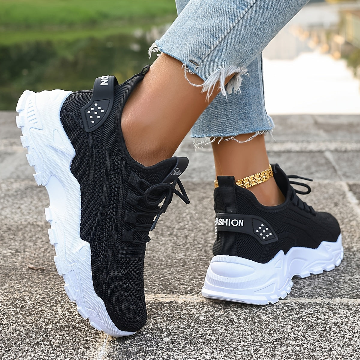 Lou Bequeme Atmungsaktive Knit Sneakers für Damen