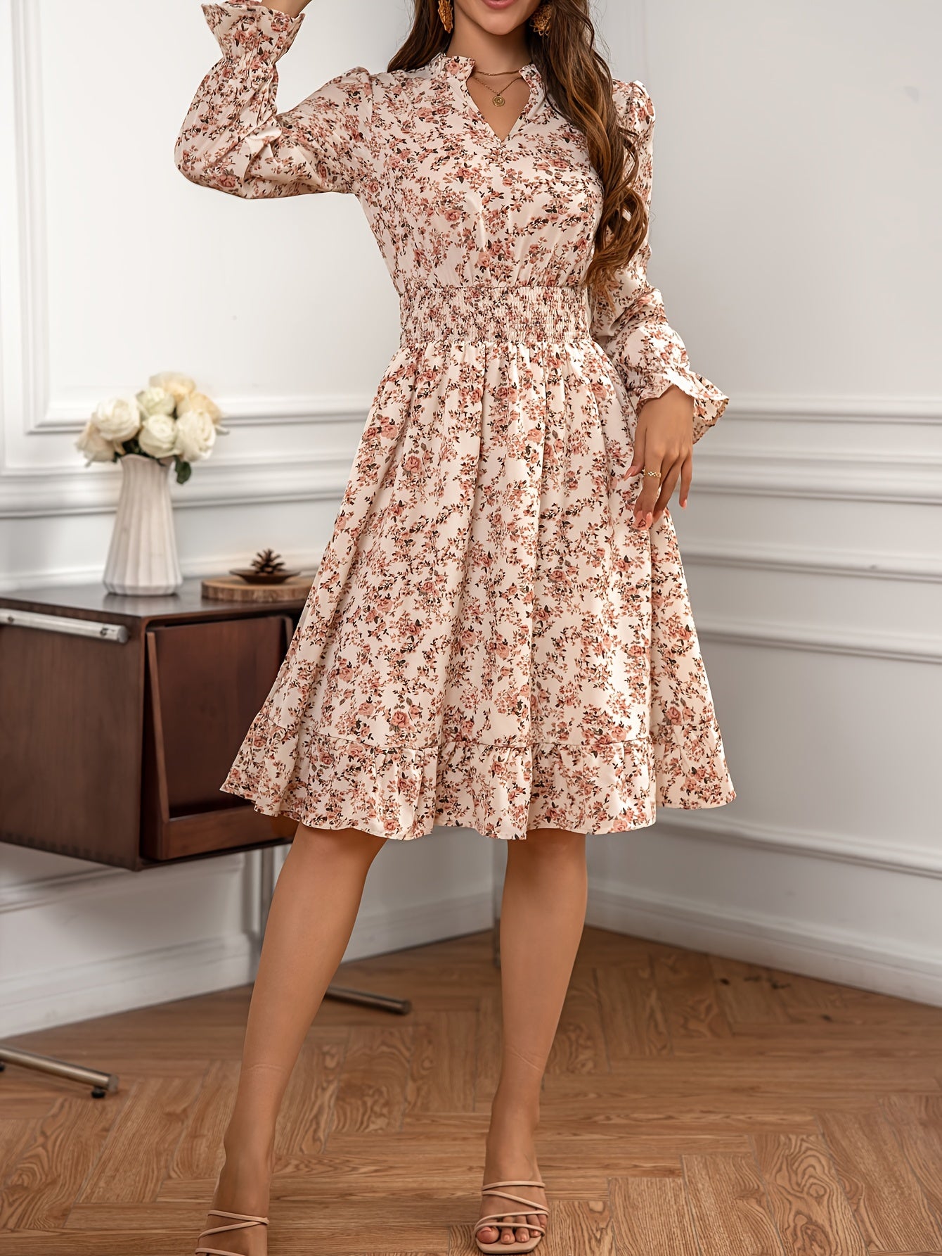 Elegantes Langarm Kleid für Damen
