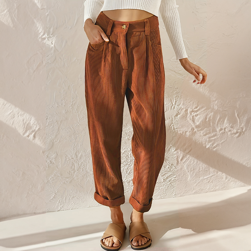 Lässige Rippenhose für Damen