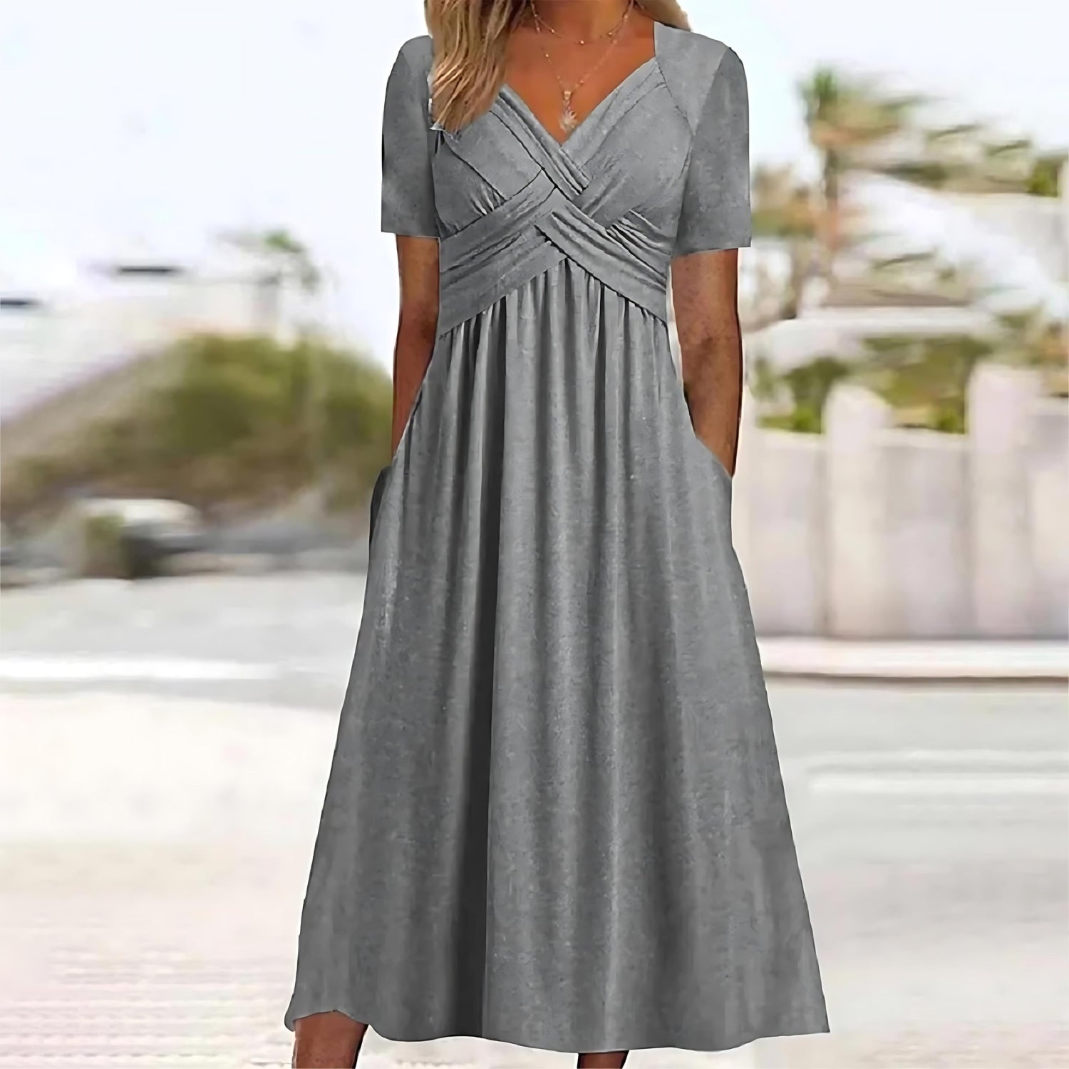 Langes Sommerabendkleid für Damen