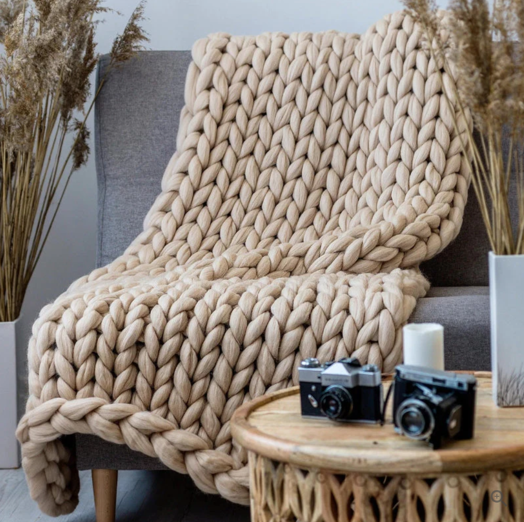 Caro Handgestrickte Decke