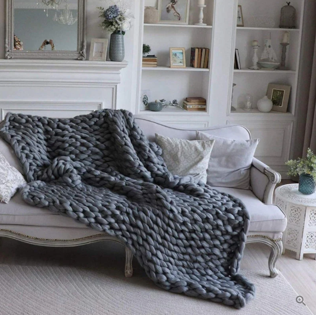 Caro Handgestrickte Decke
