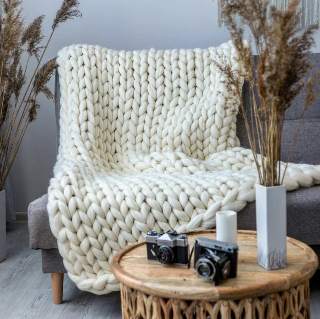 Caro Handgestrickte Decke