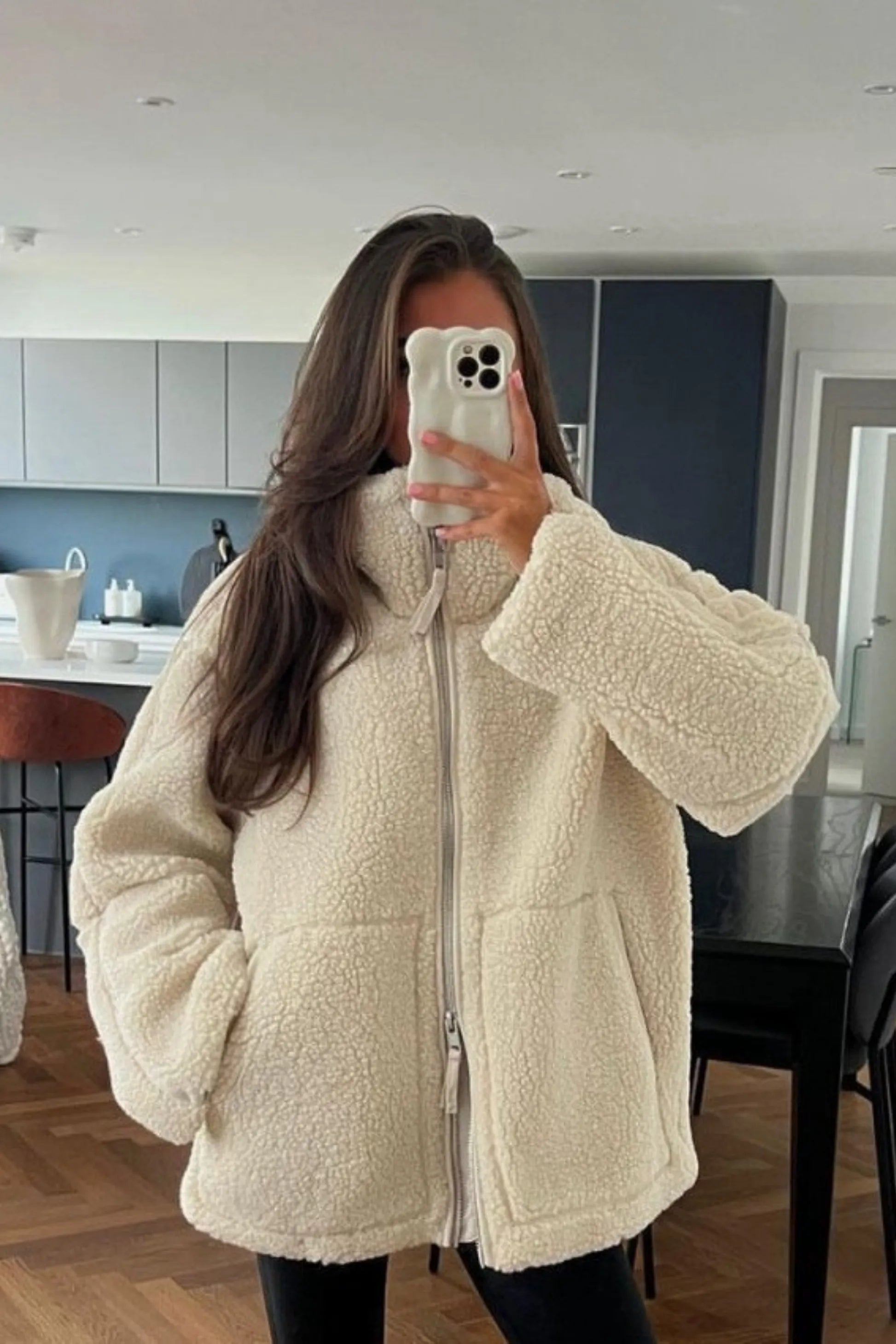 Warmer Teddy Wintermantel Elegant und Kuschelig für den Winter