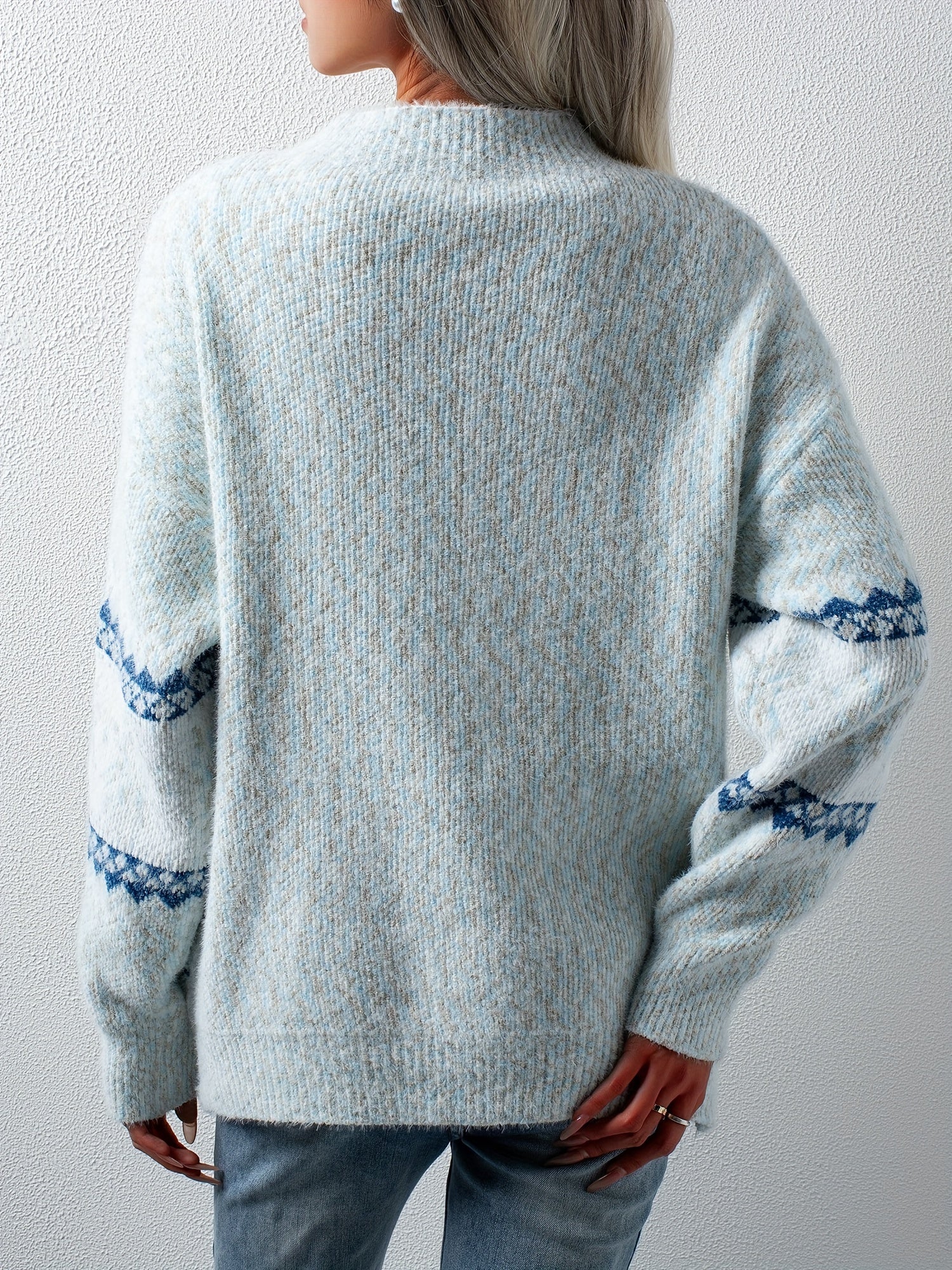 Pullover mit Schneeflocken Muster für Damen