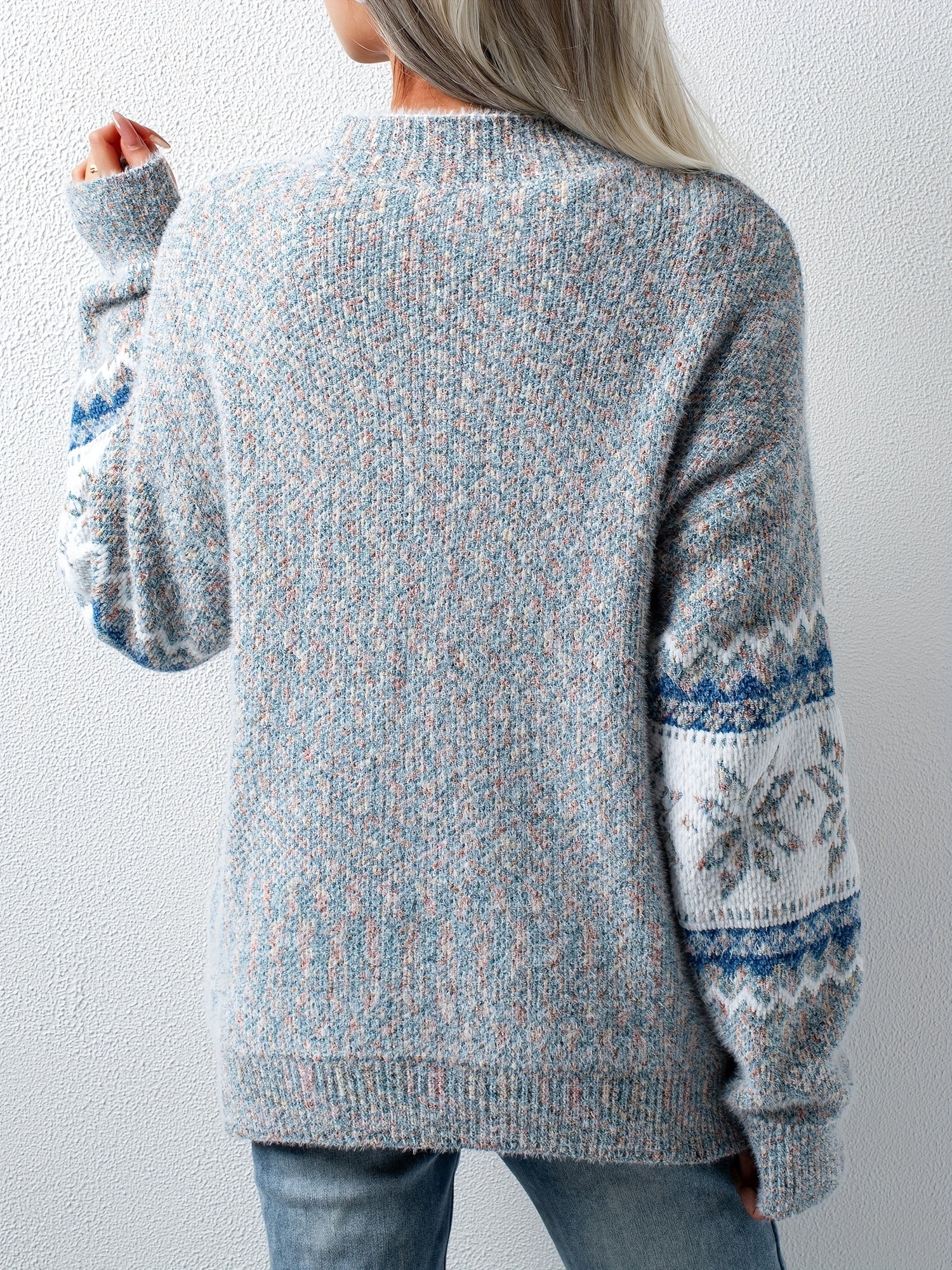 Pullover mit Schneeflocken Muster für Damen