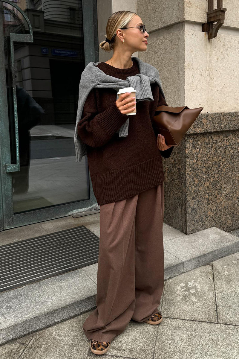 Lässiger Oversized Strickpullover für Damen