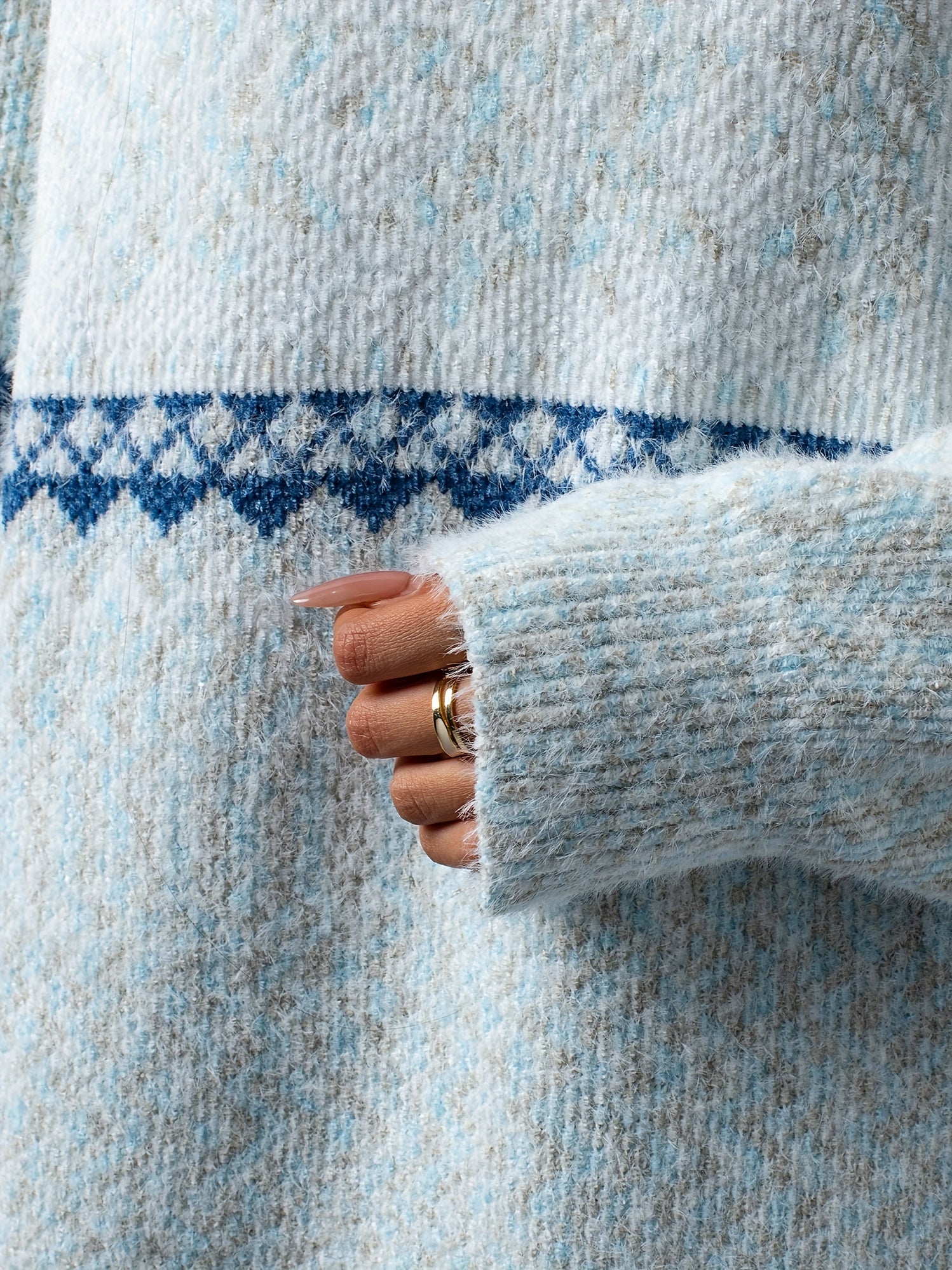 Pullover mit Schneeflocken Muster für Damen