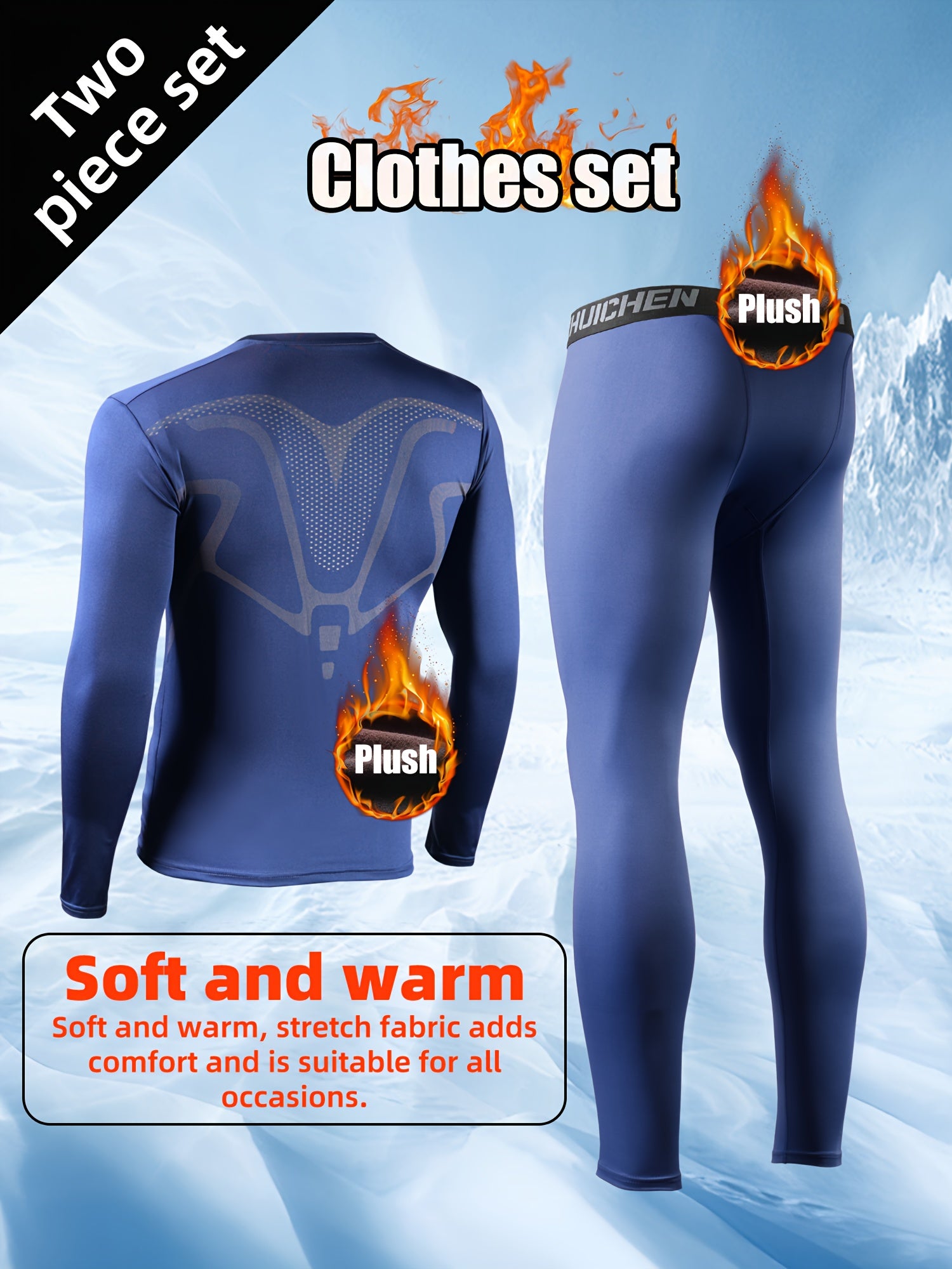 Warmes Zweiteiliges Thermo-Set für Herren