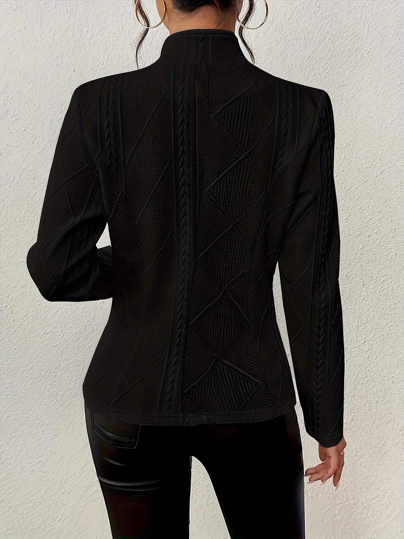 Elegante Strick Langarm Jacke mit Knöpfen für Damen