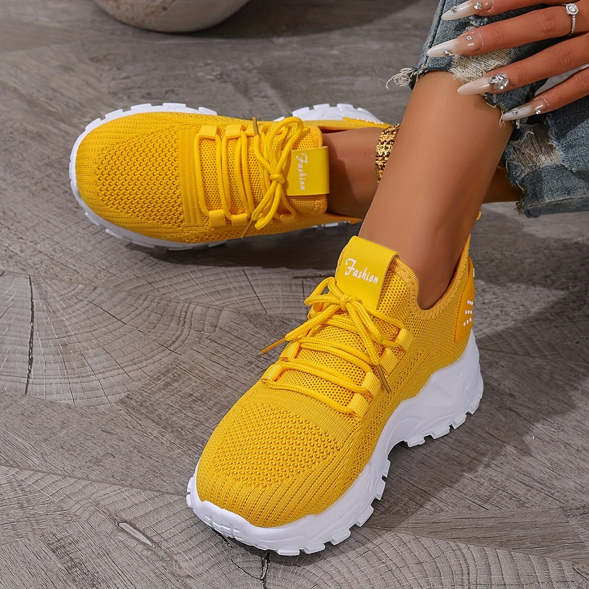 Lou Bequeme Atmungsaktive Knit Sneakers für Damen
