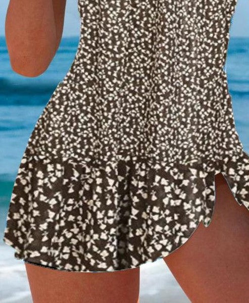 Badeanzugkleid in Kaffeebraun für Damen