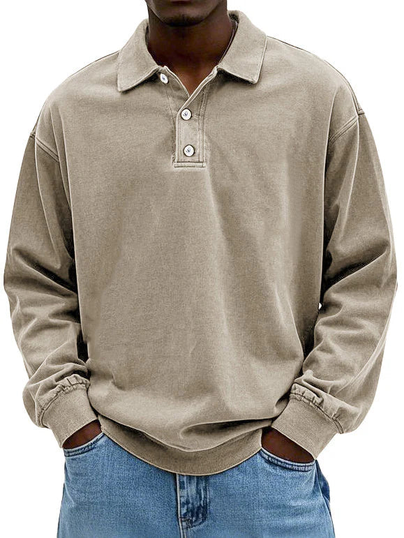 Lorenzo Langarm Poloshirt für Männer mit Stil