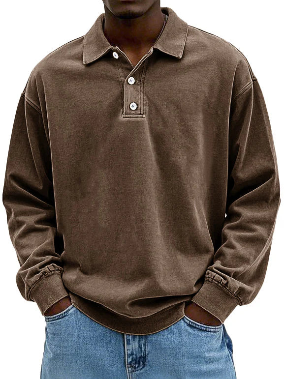 Lorenzo Langarm Poloshirt für Männer mit Stil
