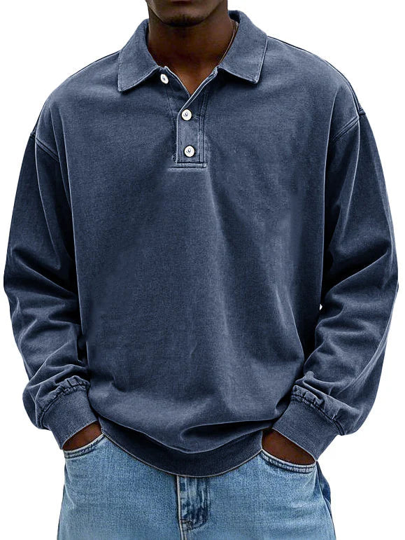 Lorenzo Langarm Poloshirt für Männer mit Stil