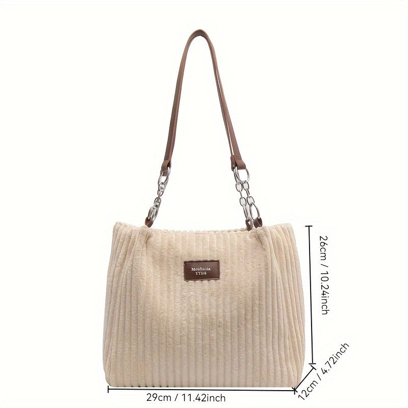 Edle Schultertasche im Cordhosen Style