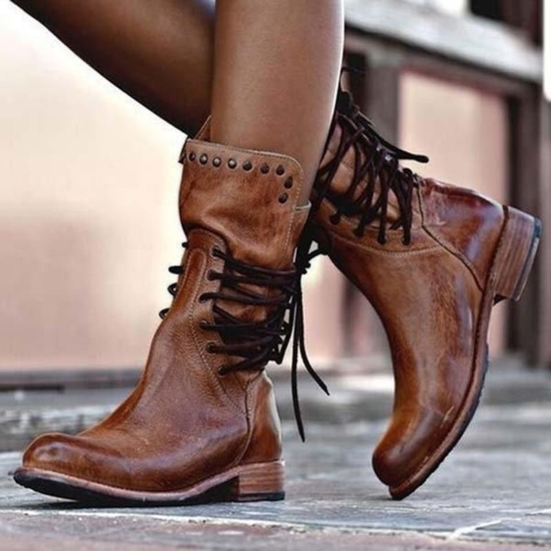 Rose Lederstiefel