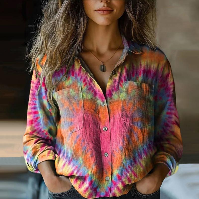 Vintage Bunte Schicke Bluse