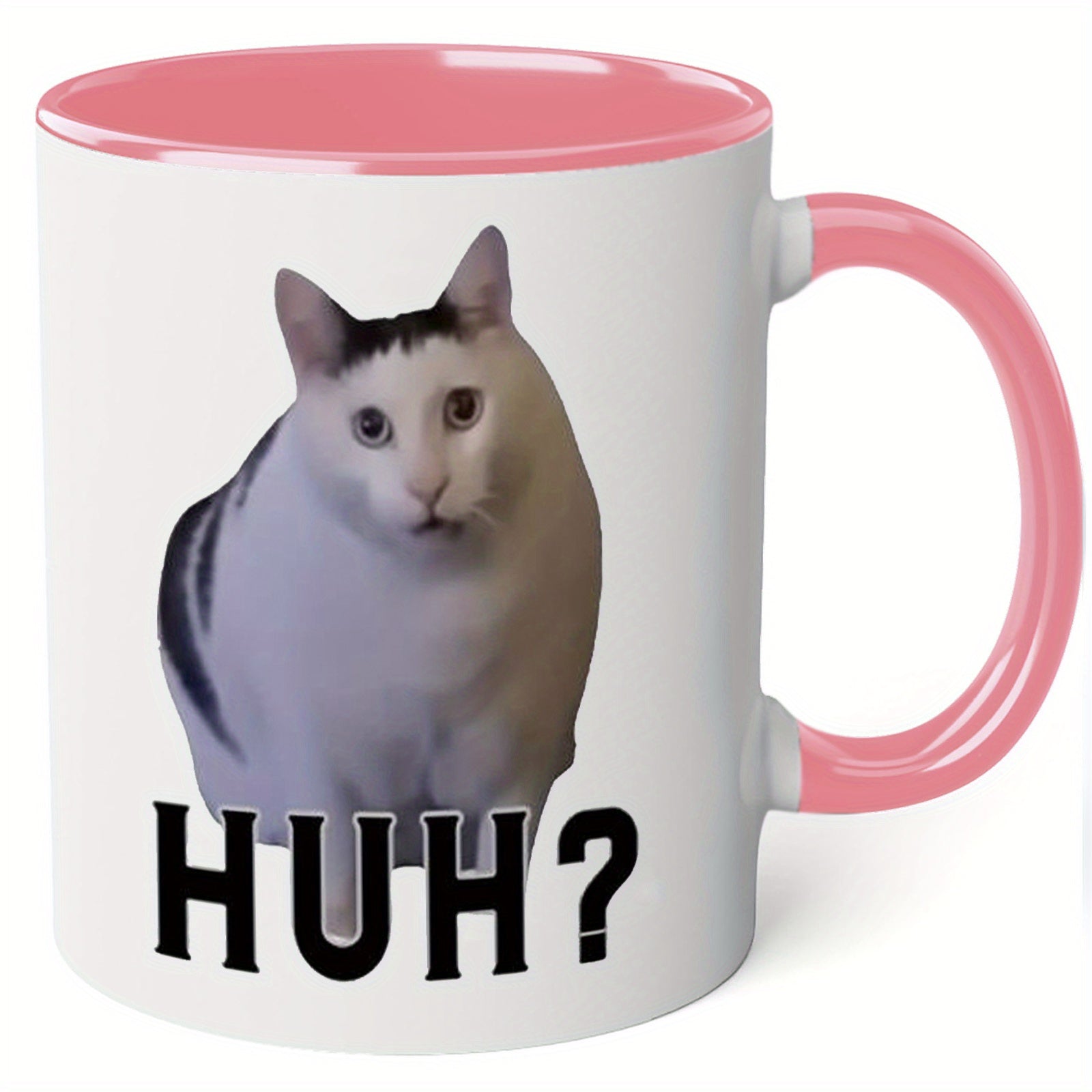 Humorvolles HUH? Katzenmotiv Keramiktasse