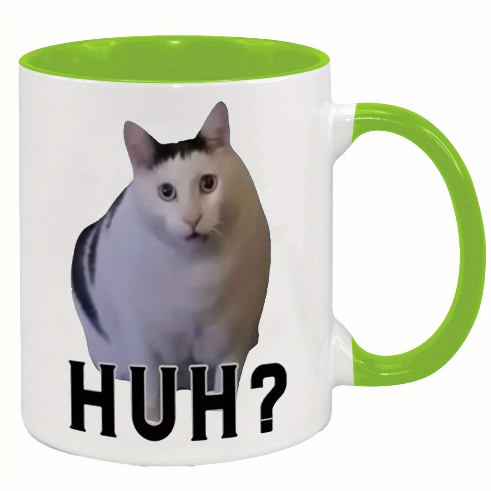 Humorvolles HUH? Katzenmotiv Keramiktasse