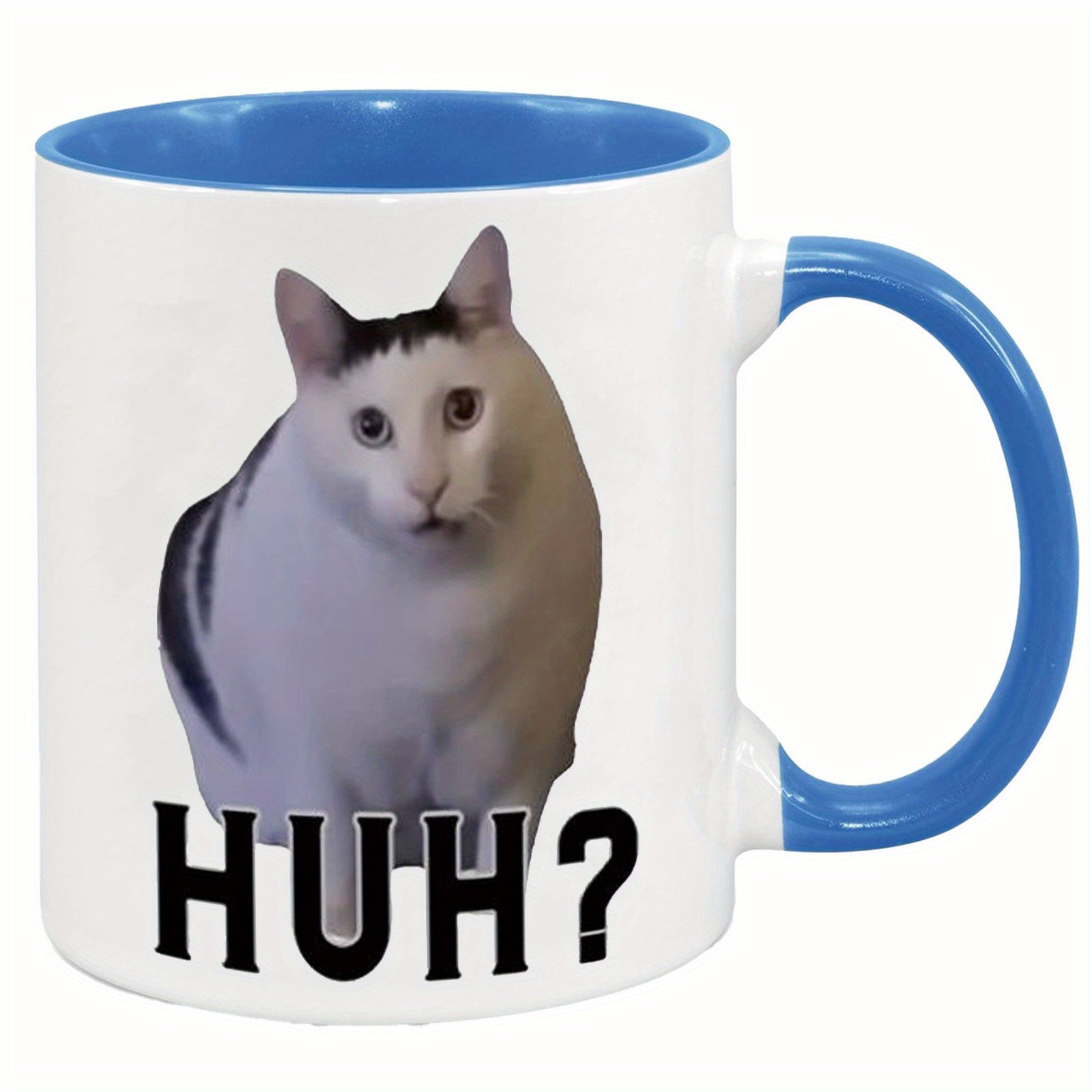 Humorvolles HUH? Katzenmotiv Keramiktasse