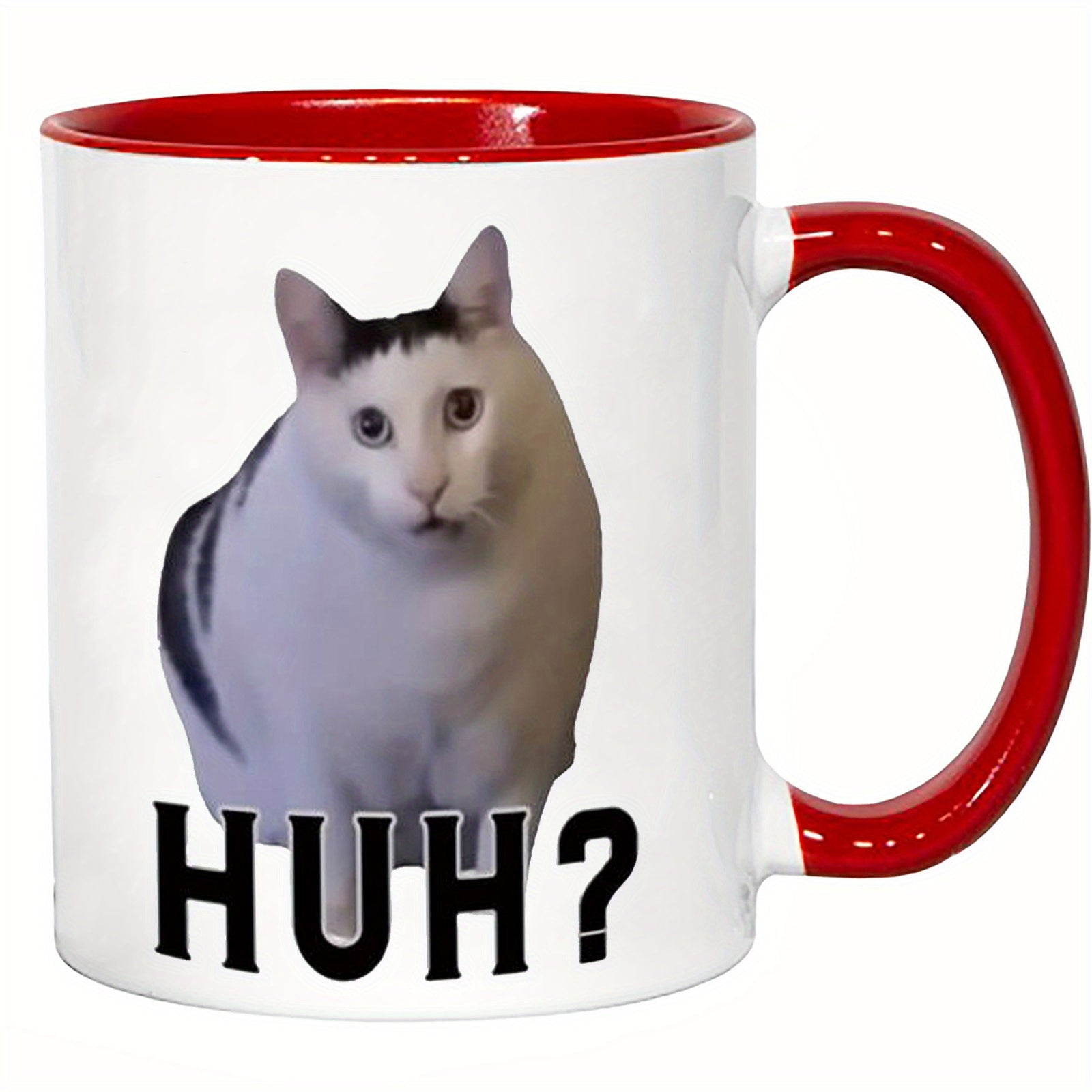 Humorvolles HUH? Katzenmotiv Keramiktasse