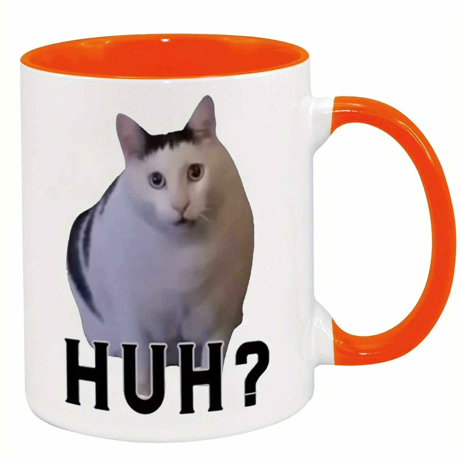 Humorvolles HUH? Katzenmotiv Keramiktasse