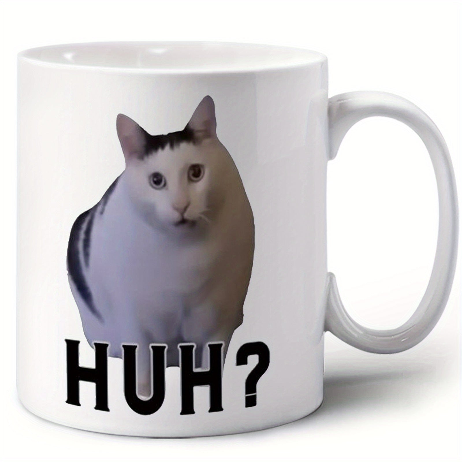 Humorvolles HUH? Katzenmotiv Keramiktasse