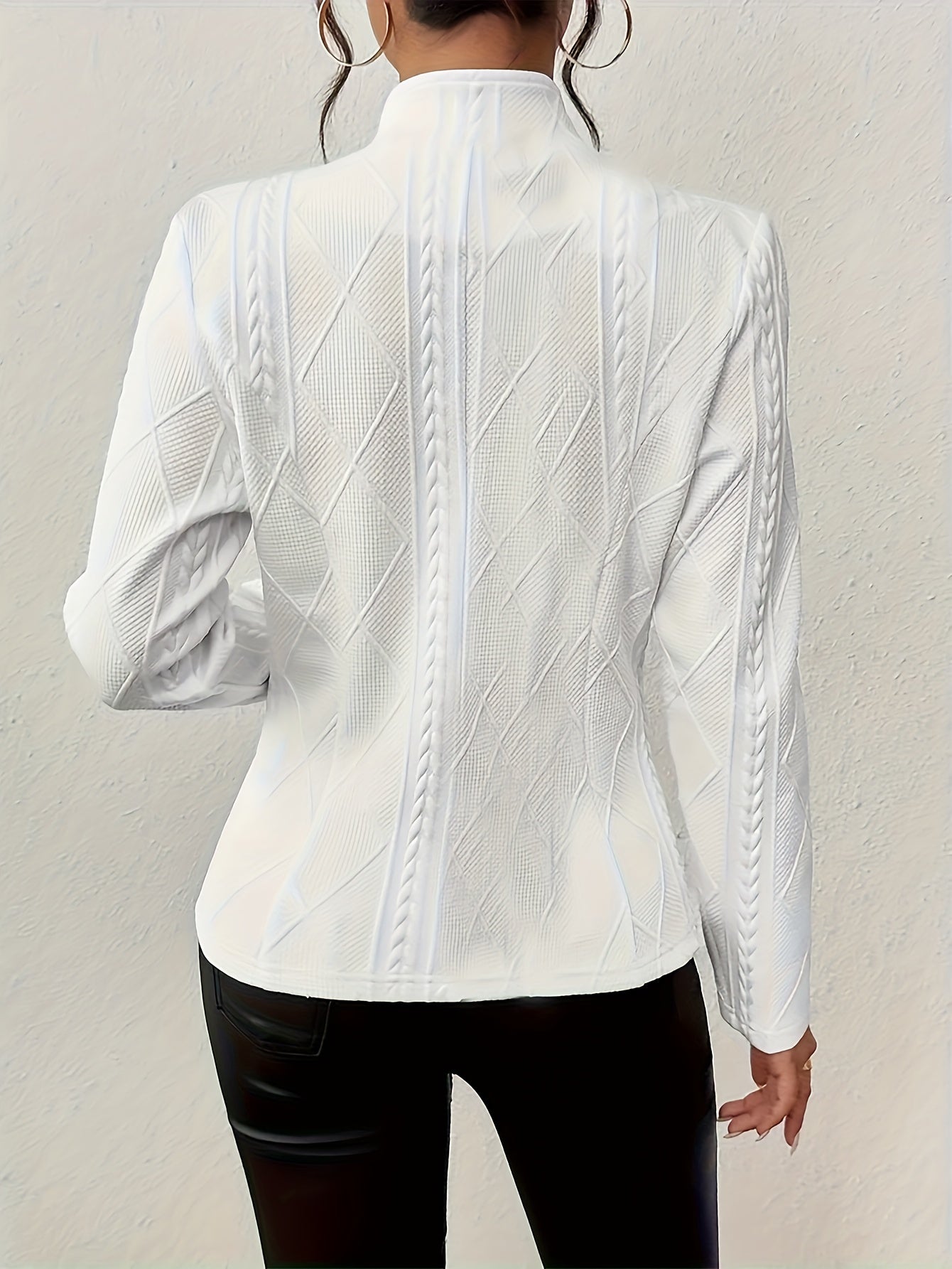 Elegante Strick Langarm Jacke mit Knöpfen für Damen