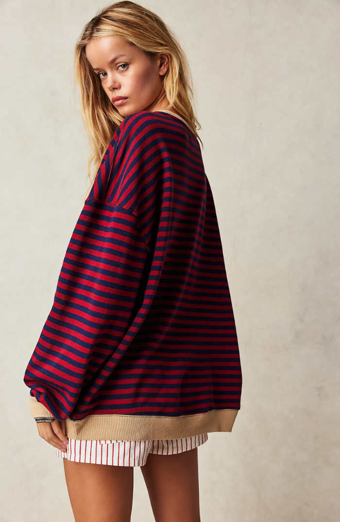 Lara Gemütliches Gestreiftes Sweatshirt für Damen