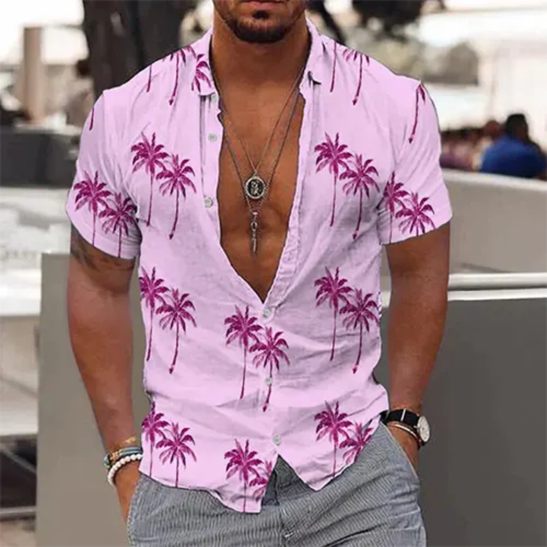 John Sommerliches Shirt mit Palmen für Männer