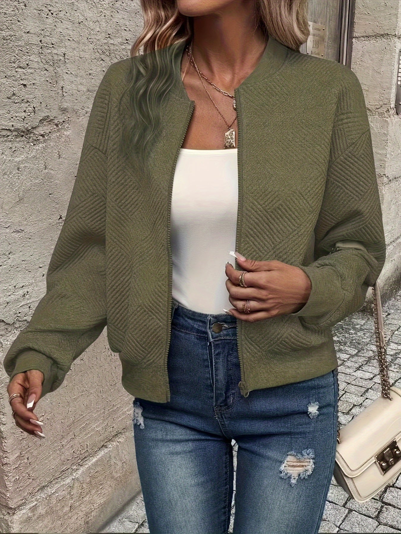 Lässige Reißverschlussjacke für Damen