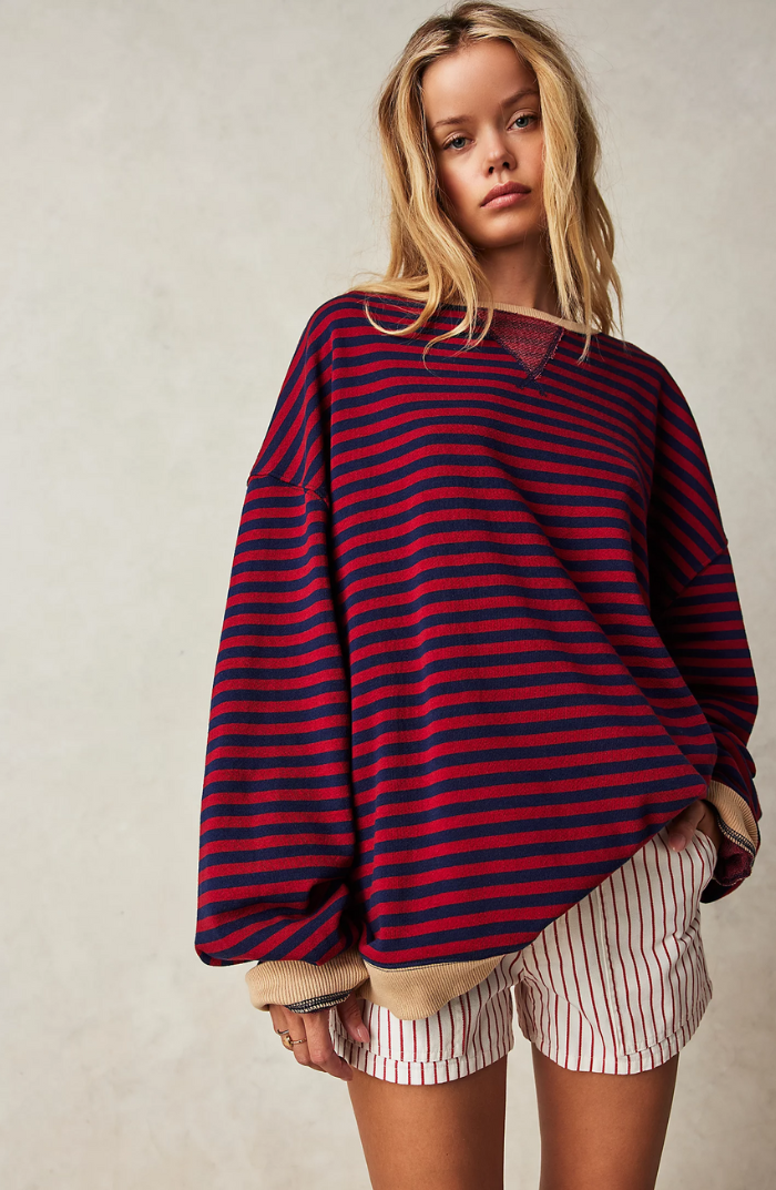 Lara Gemütliches Gestreiftes Sweatshirt für Damen