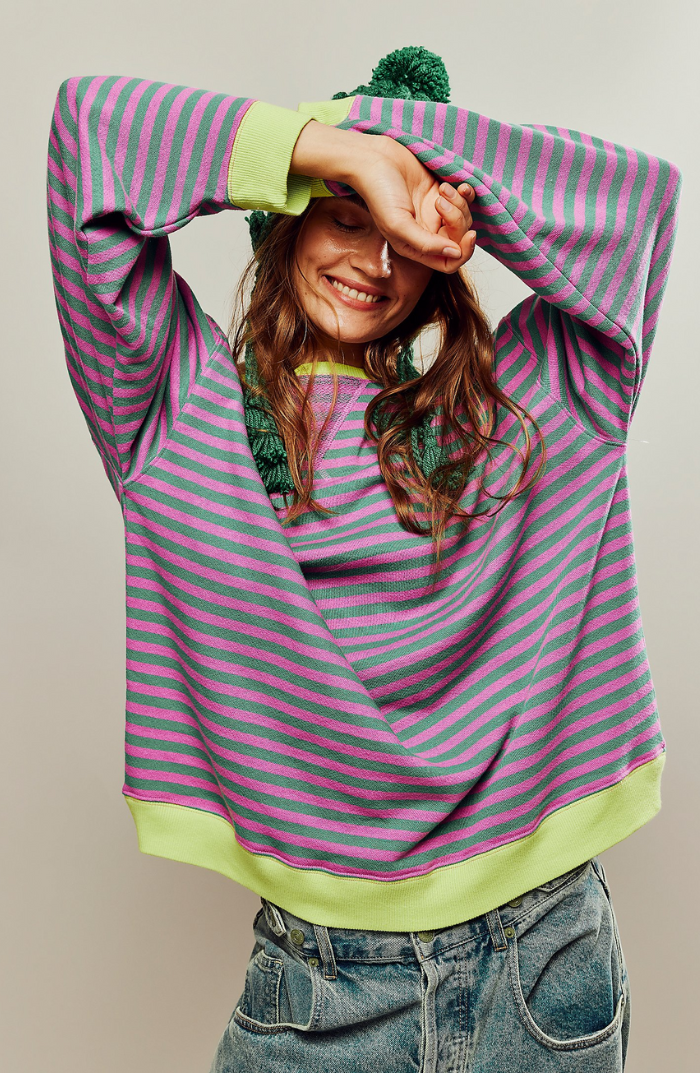 Lara Gemütliches Gestreiftes Sweatshirt für Damen