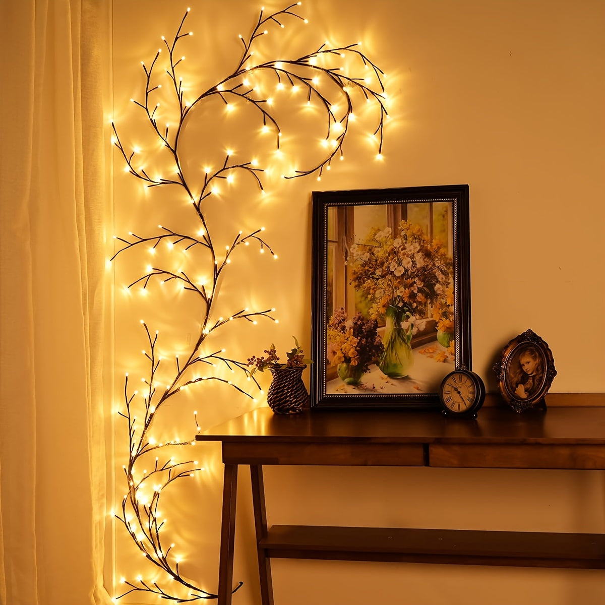 Biegsame Weidenranken-Lichter in Weißem Birkenbaumlicht