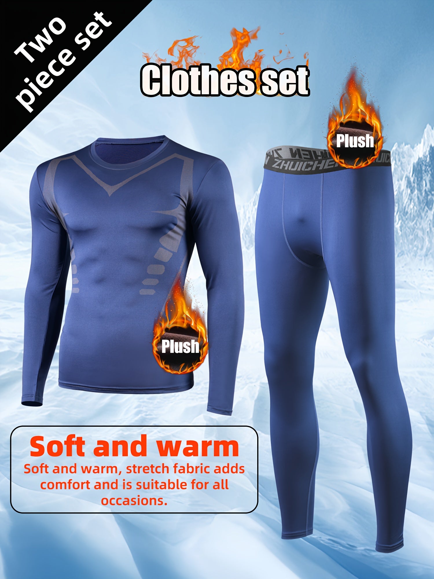 Warmes Zweiteiliges Thermo-Set für Herren