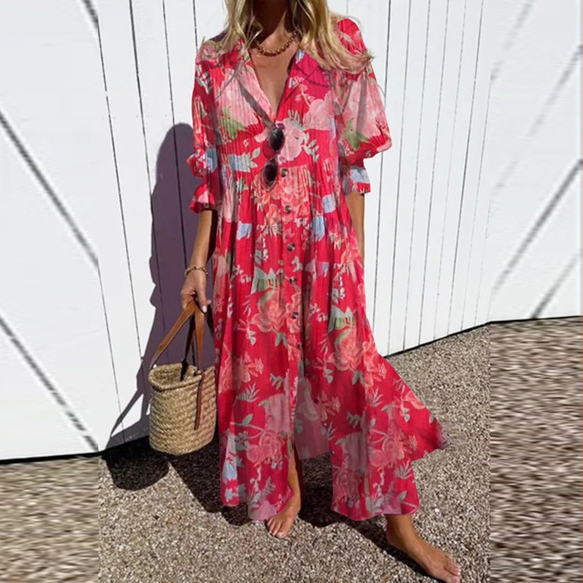 Ava Langkleid mit Blumenprint für Damen